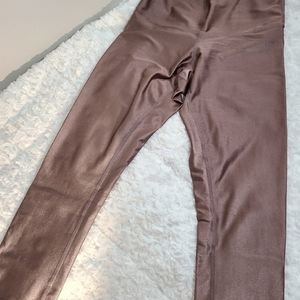DYI high shine, taupe/champagne leggings. Size S
